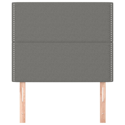 Testiera 2 pz Grigio Scuro 90x5x78/88 cm in Tessuto