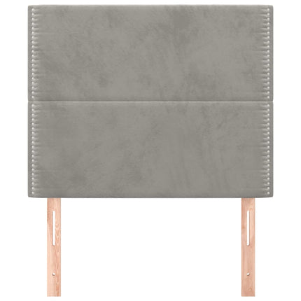 Testiera 2 pz Grigio Chiaro 80x5x78/88 cm in Velluto