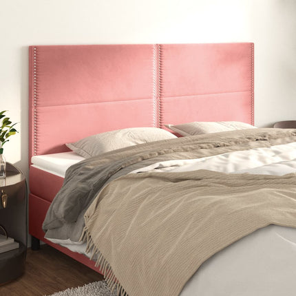 Testiera 4 pz Rosa 80x5x78/88 cm in Velluto