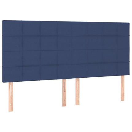Testiera 4 pz Blu 80x5x78/88 cm in Tessuto