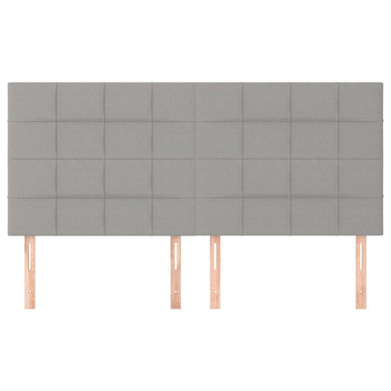 Testiera 4 pz Grigio Chiaro 90x5x78/88 cm in Tessuto