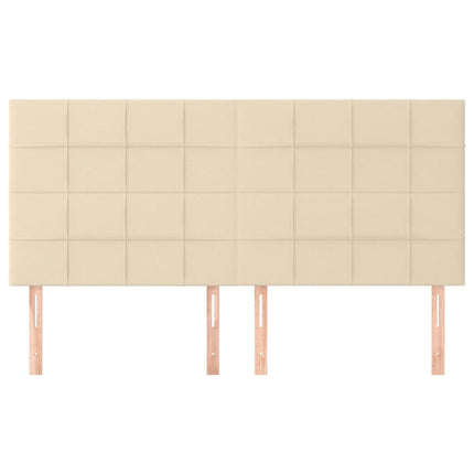 Testiera 4 pz Crema 100x5x78/88 cm in Tessuto
