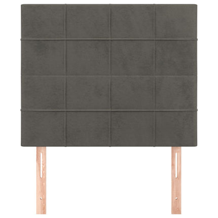Testiera 2 pz Grigio Scuro 80x5x78/88 cm in Velluto