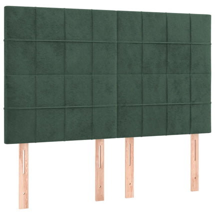 Testiere 4 pz Verde Scuro 72x5x78/88 cm in Velluto