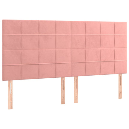 Testiere 4 pz Rosa 100x5x78/88 cm in Velluto