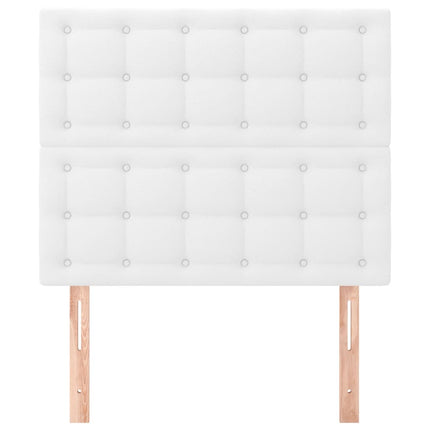 Testiera 2 pz Bianca 90x5x78/88 cm in Similpelle