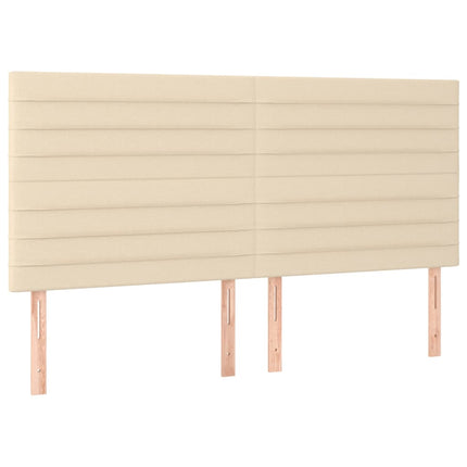 Testiera 4 pz Crema 100x5x78/88 cm in Tessuto