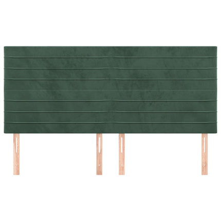 Testiera 4 pz Verde scuro 90x5x78/88 cm in Velluto
