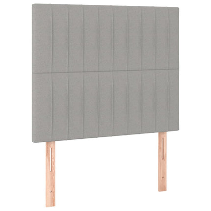 Testiera 2 pz Grigio Chiaro 80x5x78/88 cm in Tessuto