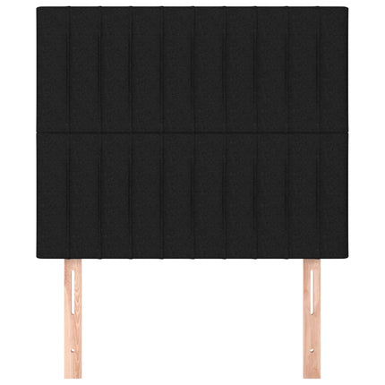Testiera 2 pz Nera 90x5x78/88 cm in Tessuto