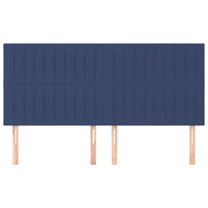 Testiera 4 pz Blu 90x5x78/88 cm in Tessuto