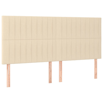 Testiera 4 pz Crema 100x5x78/88 cm in Tessuto