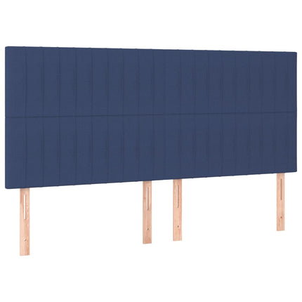 Testiera 4 pz Blu 100x5x78/88 cm in Tessuto