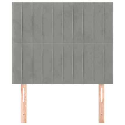 Testiera 2 pz Grigio Chiaro 80x5x78/88 cm in Velluto