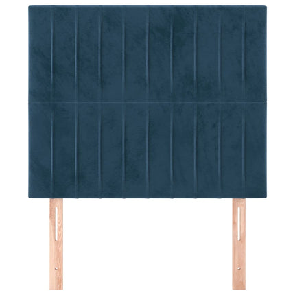 Testiera 2 pz Blu scuro 90x5x78/88 cm in Velluto