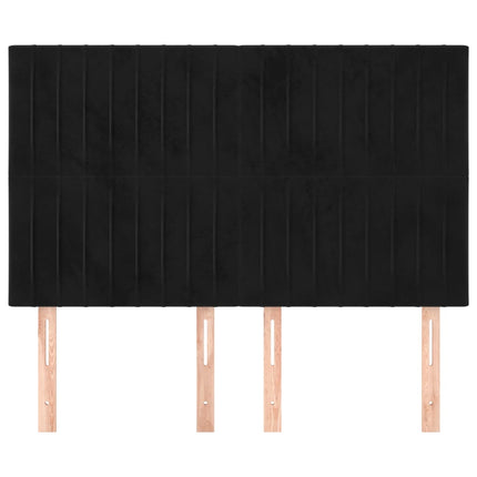 Testiere 4 pz Nere 72x5x78/88 cm in Velluto