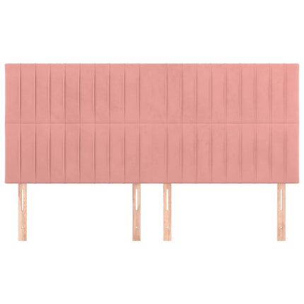 Testiera 4 pz Rosa 80x5x78/88 cm in Velluto
