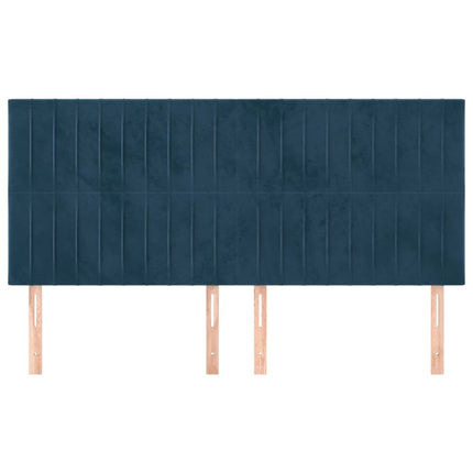 Testiera 4 pz Blu scuro 90x5x78/88 cm in Velluto