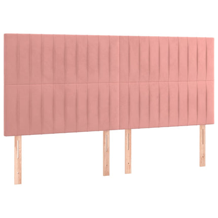 Testiere 4 pz Rosa 100x5x78/88 cm in Velluto