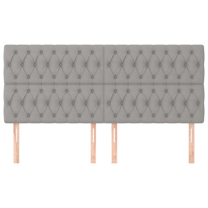 Testiera 4 pz Grigio Chiaro 90x7x78/88 cm in Tessuto