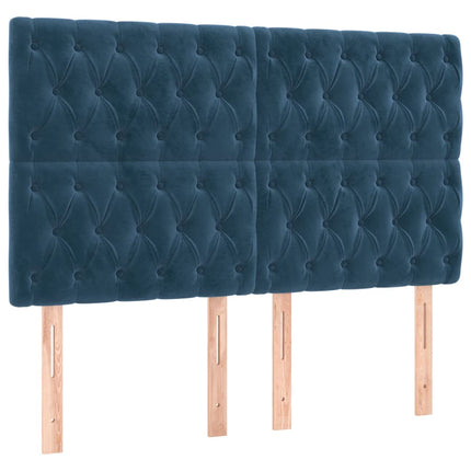 Testiere 4 pz Blu Scuro 72x7x78/88 cm in Velluto