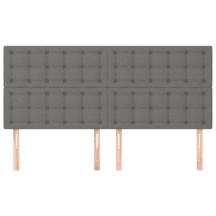 Testiera 4 pz Grigio Scuro 80x5x78/88 cm in Tessuto