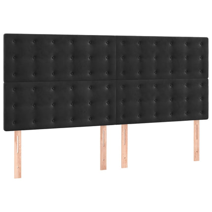 Testiere 4 pz Nere 100x5x78/88 cm in Velluto