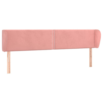 Testiera ad Orecchio Rosa 183x23x78/88 cm in Velluto