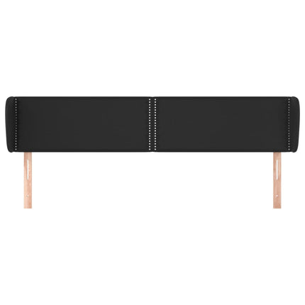Testiera ad Orecchio Nera 183x23x78/88 cm in Similpelle