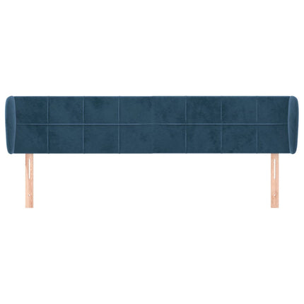 Testiera ad Orecchio Blu Scuro 163x23x78/88 cm in Velluto