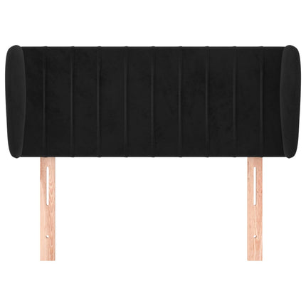 Testiera ad Orecchio Nera 93x23x78/88 cm in Velluto