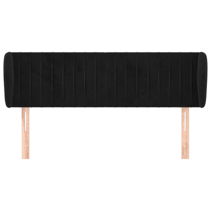 Testiera ad Orecchio Nera 147x23x78/88 cm in Velluto