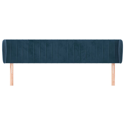 Testiera ad Orecchio Blu Scuro 183x23x78/88 cm in Velluto