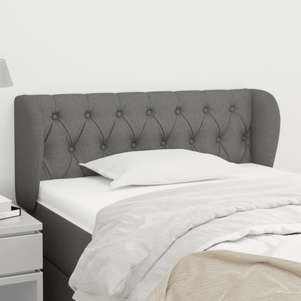 Testiera ad Orecchio Grigio Scuro 103x23x78/88 cm in Tessuto