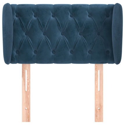 Testiera ad Orecchio Blu Scuro 83x23x78/88 cm in Velluto