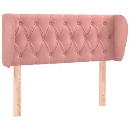 Testiera ad Orecchio Rosa 103x23x78/88 cm in Velluto
