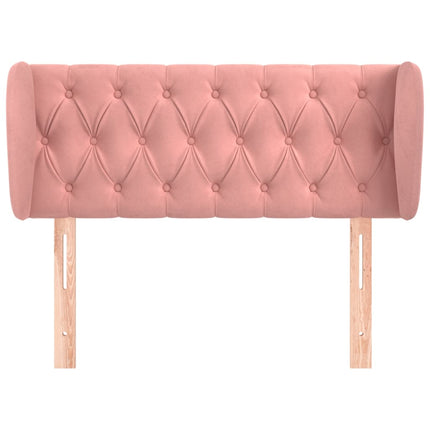 Testiera ad Orecchio Rosa 103x23x78/88 cm in Velluto