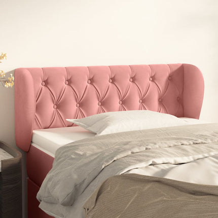 Testiera ad Orecchio Rosa 103x23x78/88 cm in Velluto