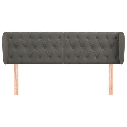 Testiera ad Orecchio Grigio Scuro 147x23x78/88 cm in Velluto
