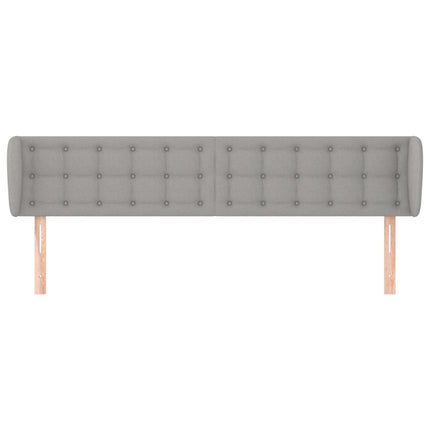 Testiera ad Orecchio Grigio Chiaro 163x23x78/88 cm in Tessuto