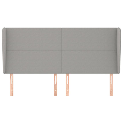 Testiera ad Orecchio Grigio Chiaro 183x23x118/128 cm in Tessuto