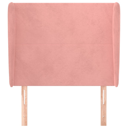Testiera ad Orecchio Rosa 83x23x118/128 cm in Velluto
