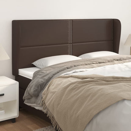 Testiera ad Orecchio Marrone 183x23x118/128 cm in Similpelle
