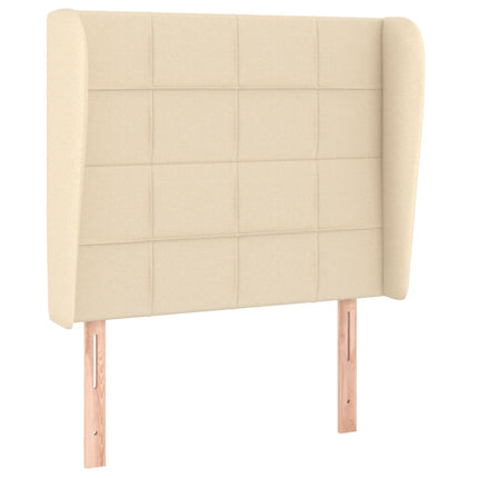 Testiera ad Orecchio Crema 93x23x118/128 cm in Tessuto