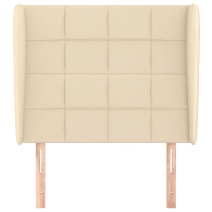 Testiera ad Orecchio Crema 93x23x118/128 cm in Tessuto