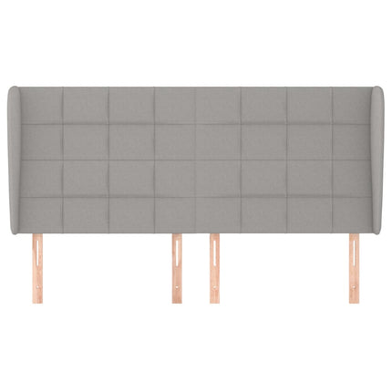 Testiera ad Orecchio Grigio Chiaro 183x23x118/128 cm in Tessuto