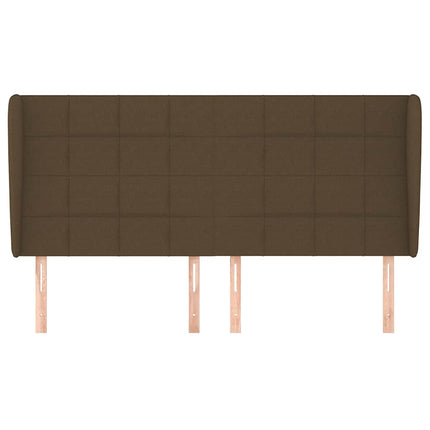 Testiera ad Orecchio Marrone Scuro 183x23x118/128 cm in Tessuto