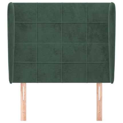 Testiera ad Orecchio Verde Scuro 93x23x118/128 cm in Velluto