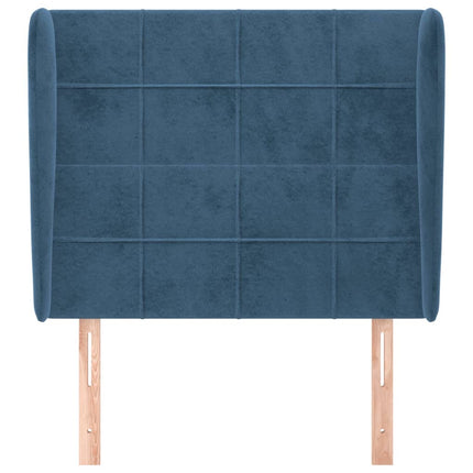 Testiera ad Orecchio Blu Scuro 103x23x118/128 cm in Velluto