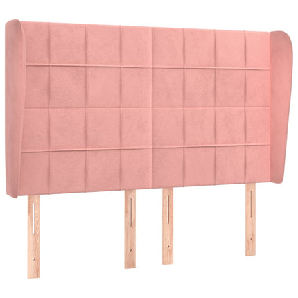 Testiera ad Orecchio Rosa 147x23x118/128 cm in Velluto